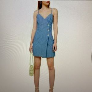 NWT Topshop chambray wrap dress sz 12